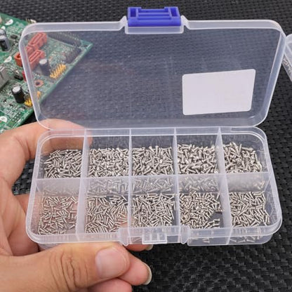 600PCS/ Box M1-M1.7 Miniature Self-Tapping Screws Set Crosshead Carbon Steel Screw Kit DIY Home Furniture Fasteners Sets - color: Silver 600pcs