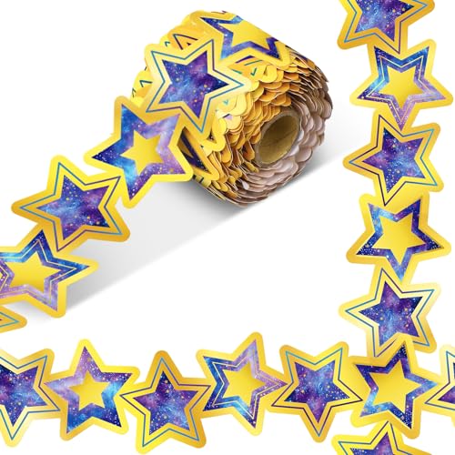 Outus 68 Feet Galaxy Star Bulletin Board Borders, Science and Space Theme - size: 2.99 Inches, style: Galaxy Star