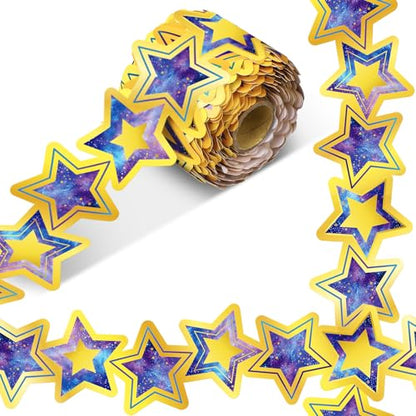 Outus 68 Feet Galaxy Star Bulletin Board Borders, Science and Space Theme - size: 2.99 Inches, style: Galaxy Star
