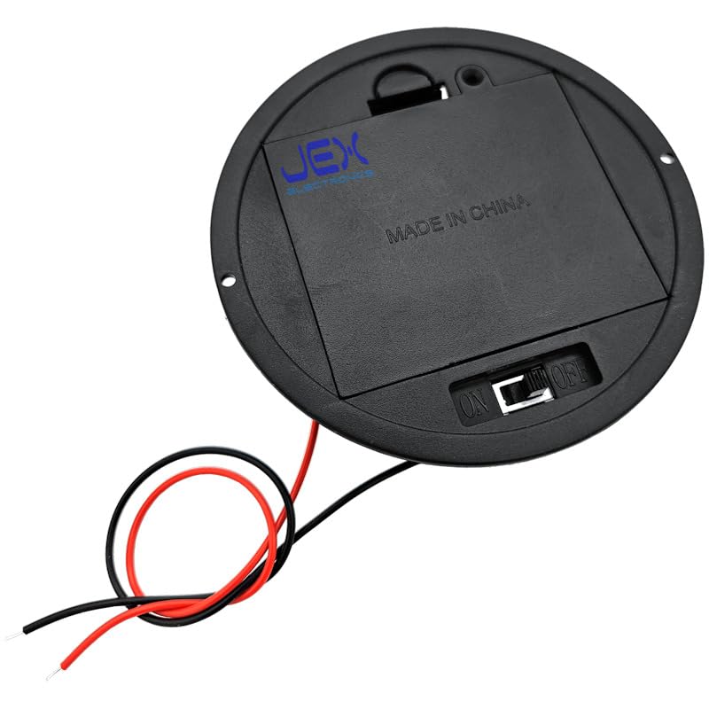 Round Three/3X AA Panel Mount DIY Battery Holder Case Box 4.5V with Power Switch & Wire