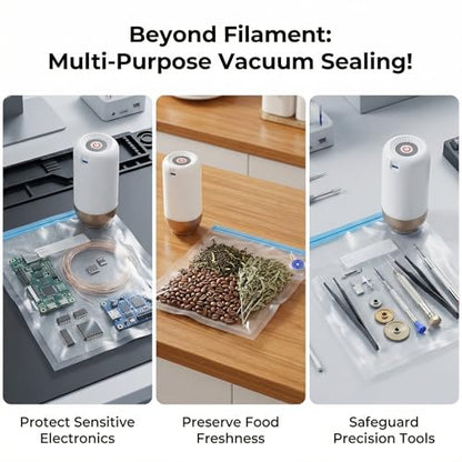 Filament Storage Bags with Auto Pump - Upgraded 20 Extra Large Filament Bags (13.39 * 11.81 inch) Plus 4 Clips - Extra Large Filament Vacuum Bags (Set A)