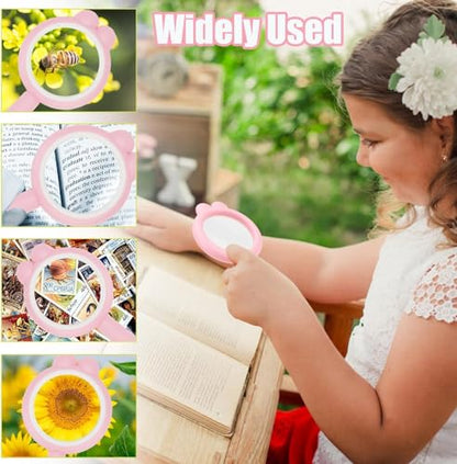 Rongon Kids Magnifying Glasses, Handheld Magnifiers, Exploration Play Reading Magnifier for Children, Children Magnifying Tools