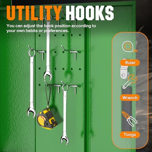 Oakcloud Heavy-Duty 5-Drawer Rolling Tool Chest & Cabinet Combo with Black Liner – Lockable Steel Garage Tool Box on Wheels – Detachable Top Toolbox & Bottom Storage Cart with Side Hooks, Green - color: Green, size: 5-drawer