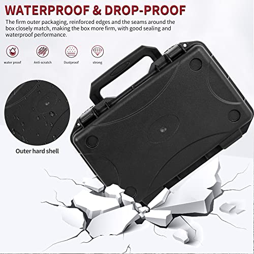 TORIBIO Hard Carrying Case with Foam,Shockproof Storage Box 10.8"x6.5"x2.7" - size: 10.8" x 6.5" x 2.7"