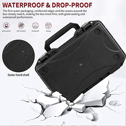TORIBIO Hard Carrying Case with Foam,Shockproof Storage Box 10.8"x6.5"x2.7" - size: 10.8" x 6.5" x 2.7"