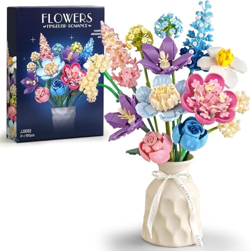 Flowers Rose Bouquet Building Sets STEM Toy for Adults Women Boys Girls 8+