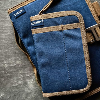 LOCHBY® Pocket Journal | Tomoe River 3.5" x 5.5" Notebook | Waxed Canvas | Ideal for Travelers & Daily Use, Fits Field Notes, Moleskine Cahier - color: Navy V1, size: Pocket-size Zipper
