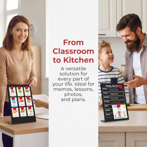 Magnetic Metal Display Stand, 2 Pack Magnetic Bulletin Board - color: Black