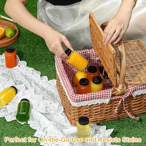 KEYWING 24 Pack Small Shot Bottles, 4oz Glass Jars with Lids for Juice - size: 4 OZ