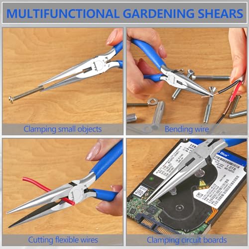 Needle Nose Pliers 6.5" Long Nose Pliers for Wire Bending, High Carbon Steel Needle Nose Plier, Serrated Jaw Pliers for Jewelry Making Electronics Repair Object Grasping Craft Making (1Pack) - size: 6.5"-1Pack
