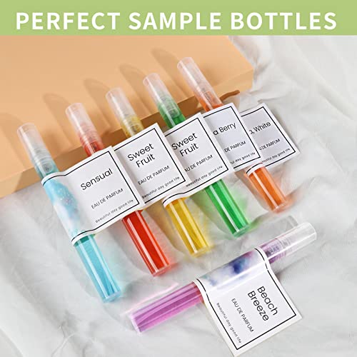Teenitor 20Pcs Mini Spray Bottles, 10ml 5ml Perfume Atomizer Fine Mist, Plastic Perfume Bottles Empty, Clear Perfume Travel Refillable Spray Bottle - size: 5ml & 10ml