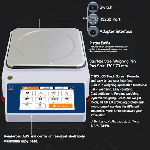 5kg x 0.01g Smart Lab Analytical Balance - 5 Modes, 19 Units & Custom Units - size: 5000 g / 0.01 g (6 Weighing Functions)