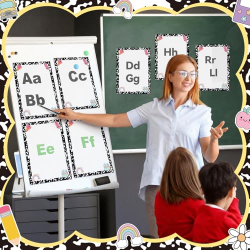 Lincia 30 Pcs Composition Notebook Line Large 12''Table Dots Dry Erase Dots for Classroom Table Removable Stickers Vinyl Wall Whiteboard No Staining Spots for School Teacher Office Teaching Supplies - style: Composition Line