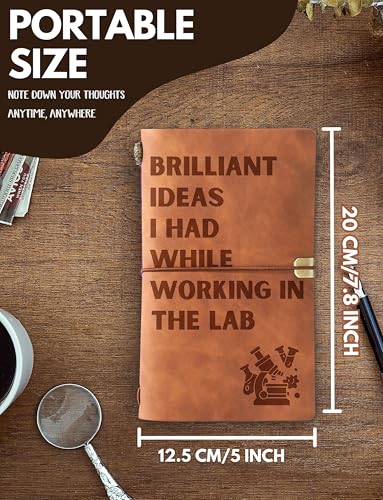 InnoBeta Science & Chemisctry & Physics & Lab Tech Gifts, 7.8"x5" Embossed Refillable Notebook with Pen