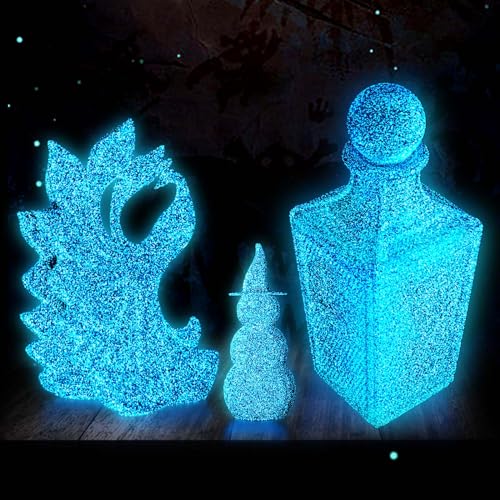 RepRapper Glitter Glow in The Dark Blue 3D Printer Filament, Shiny Galaxy 1KG PLA Filament (2.2lbs) 1.75mm, Sparkle Laser Series 3D Printing Filament for 3D Printer - color: 1 Glitter Glow Blue 1kg