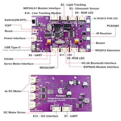 Adeept Smart Robot Car Kit for Arduino IDE, STEM Educational DIY Robotics