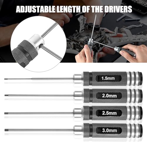 RC Hex ScrewDriver Set - 4pcs 1.5mm 2.0mm 2.5mm 3.0mm RC Tool Kit