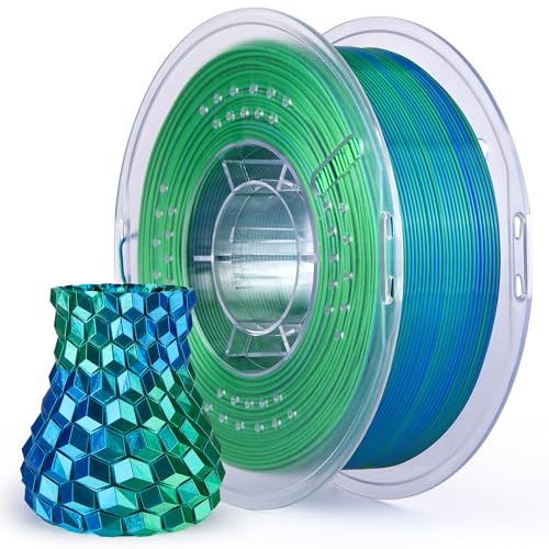ELEGOO Silk PLA 3D Printer Filament 1.75mm Dual Color Blue Green 1KG - color: Silk Dual Colors Blue Green