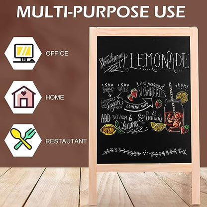 Qilery 4 Pieces A Frame Tabletop Double Sided Chalkboard Sign Gifts for 10 x 16 Inch Double Sided Chalkboard Wooden A Frame Sandwich Board Signs for Tabletop Restaurant Wedding Business