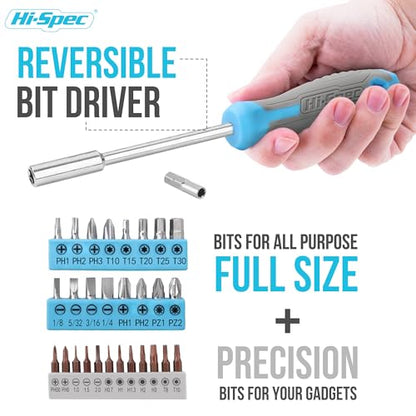 Hi-Spec Household Starter Tool Set with Carry Toolbox for Dorms, Blue - color: Blue