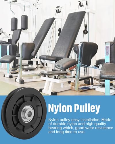 3.5" Nylon Pulley Wheel, Cable Replacement Pulley - size: 4 Pack