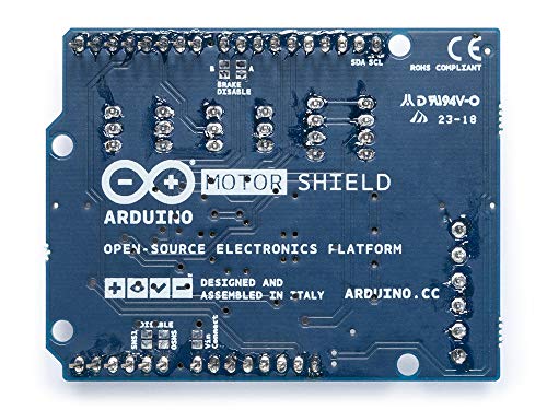 Arduino Motor Shield REV3 [A000079] - Motor Control, 4 DC Motors, 2 Stepper Motors, 1.2A per Motor, Integrated Power Supply, Compatible with Arduino IDE for Robotics and Automation Projects