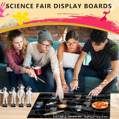 HAUTOCO 4 Pcs Medium Trifold Poster Board 26'' x 15.74'' Project Boards - color: Black, size: 26 x 15.74 inches