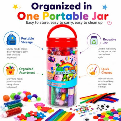 FUNZBO Arts and Crafts Supplies for Kids - Toddler DIY School Craft Set - size: Jar Set (Medium)