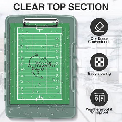 Sooez Original Clipboard with Dual Storage, Heavy Duty Clip Boards 8.5x11 - color: Green