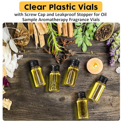 200 Pcs 10ml Mini Plastic Bottles Vials Tiny Jar with Aluminum Screw Lid Cap Clear Plastic Sample Container with Sealed Top Metal Lid for Cosmetic Essential Oil Specimen DIY Craft (Black) - color: Black