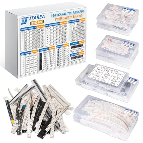 6390pcs 0603 SMD Electronic Component Kit 1% 5% Resistor Capacitor Diode Transistor IC Inductor LED Diodes SMT Electrical Components Assortment
