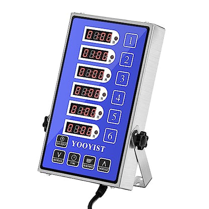 Commercial 6 Channel Digital Kitchen Timer Loud Alarm Cook Timer - color: Blue