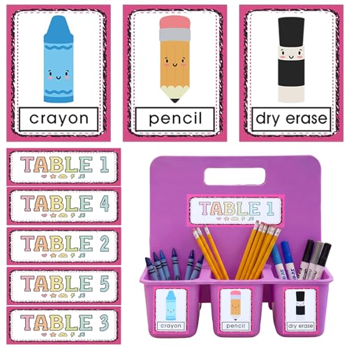 20pcs Teacher Caddy Labels Classroom Toolbox Labels Decoration, Colorful - style: Colorful