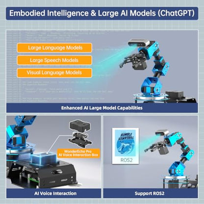 Hiwonder ROS2 Robotic Arm ChatGPT Large AI Models AI Vision Voice Control