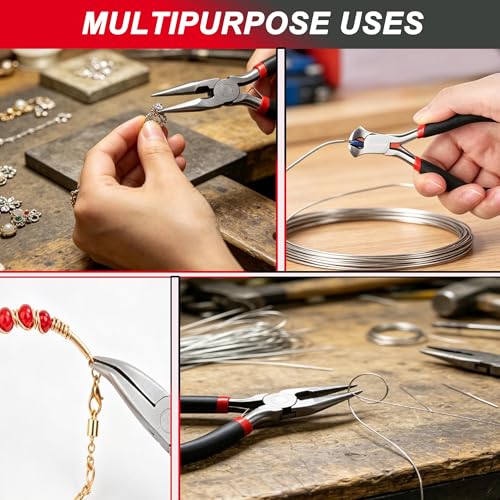 8-Piece Jewelry Pliers Set with Pouch for Jewelry Making & Beading