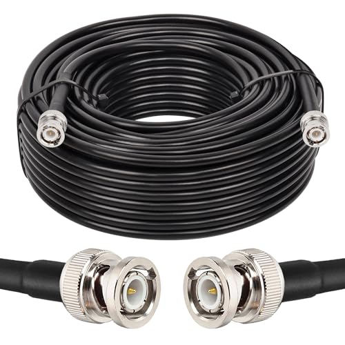 MOOKEERF RG8X BNC Male to BNC Male Coaxial Cable 100FT 50 ohm Ultra Low Loss for Antenna, RF Radio, Modem, Oscilloscope, Spectrum, Analyzer, Signal Generator - size: 100FT
