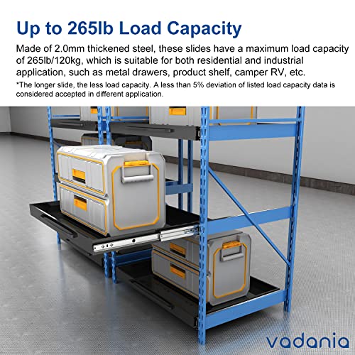 VADANIA #K53 24" Soft Close Heavy Duty Drawer Slides - color: #K53 - Soft Close, size: 24 Inch