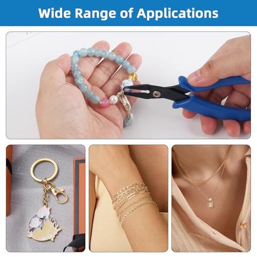 URSKYTOUS Split Ring Pliers Jewelry Making Tools Jump Ring Opener Tool Keychain Pliers for Opening Split Rings Jump Rings Jewelry Plier for Bracelet Fishing Beading DIY Craft Jewelry Making Supplies - color: 1pc Blue