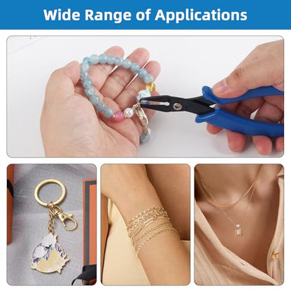 URSKYTOUS Split Ring Pliers Jewelry Making Tools Jump Ring Opener Tool Keychain Pliers for Opening Split Rings Jump Rings Jewelry Plier for Bracelet Fishing Beading DIY Craft Jewelry Making Supplies - color: 1pc Blue