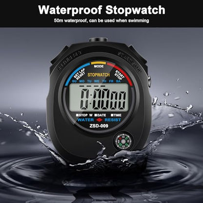 1 Pack Multi-Function Electronic Digital Sport Stopwatch Timer, Large Display with Date Time and Alarm Function, Suitable for Sports Coaches, Fitness Coaches, and Referees