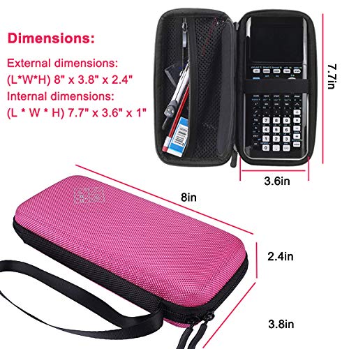 Hard EVA Shockproof Carry Case Bag Pouch for Texas Instruments TI-84 Plus CE/Color TI-83 Plus,TI-89 Titanium, HP 50G Graphing, Scientific Financial Calculators (Pink) - color: Pink