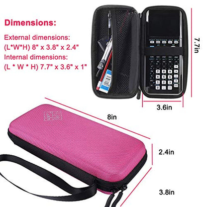 Hard EVA Shockproof Carry Case Bag Pouch for Texas Instruments TI-84 Plus CE/Color TI-83 Plus,TI-89 Titanium, HP 50G Graphing, Scientific Financial Calculators (Pink) - color: Pink