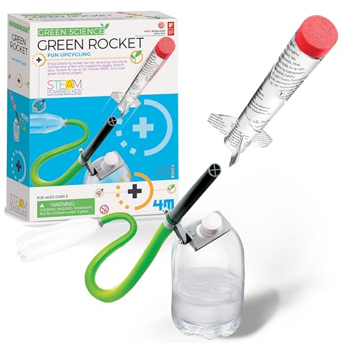 Green Science - Green Rocket - STEM Rocket Launcher for Kids - Build & Launch a Recycled Rocket with Air Pressure - Educational Toy for Young Scientists - Easy & Engaging Science Experiment - style: Rocket Kit