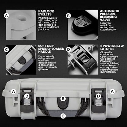 NANUK 910 Waterproof Hard Case with Foam – 14.3” x 11.1” x 4.7”, Protective Case for Camera, Electronics & Gear – Impact-Resistant, Dustproof, Airline Carry-On Approved – Made in Canada, Silver - color: Silver, style: Cubed Foam
