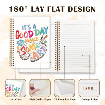 Qabliqo Art Lover Teacher Gifts Spiral Notebook Journal - color: Art Lover Teacher