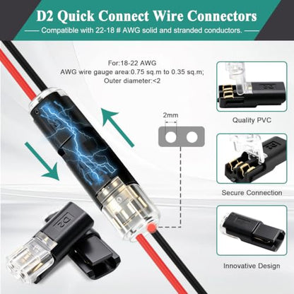 1740pcs Heat Shrink Wire Connector Kit with Crimping Tool for AWG 22-10 - size: 1740pcs