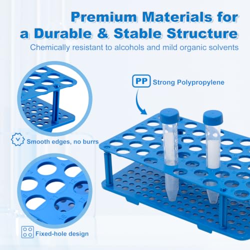 50-Well Centrifuge Tube Rack, Detachable Stand, φ0.66 inch, 1 PCS - size: 50-well