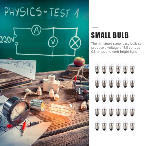Hemobllo Mini Light Bulbs 50-Pack Round Screw Base Light Bulb Kit for Science Experiments Physics Lab Activities Electricity Kit Circuit and Mini Lamp Classroom Use