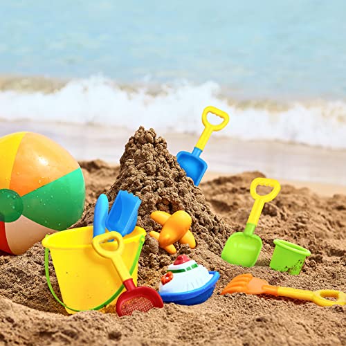 Skylety 8 Pcs Sand Shovels for Kids Beach Toys Plastic Rake Sifter - style: Vivid Style