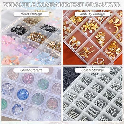SUTOKAKA 24 Grids Plastic Bead Organizer - size: 24